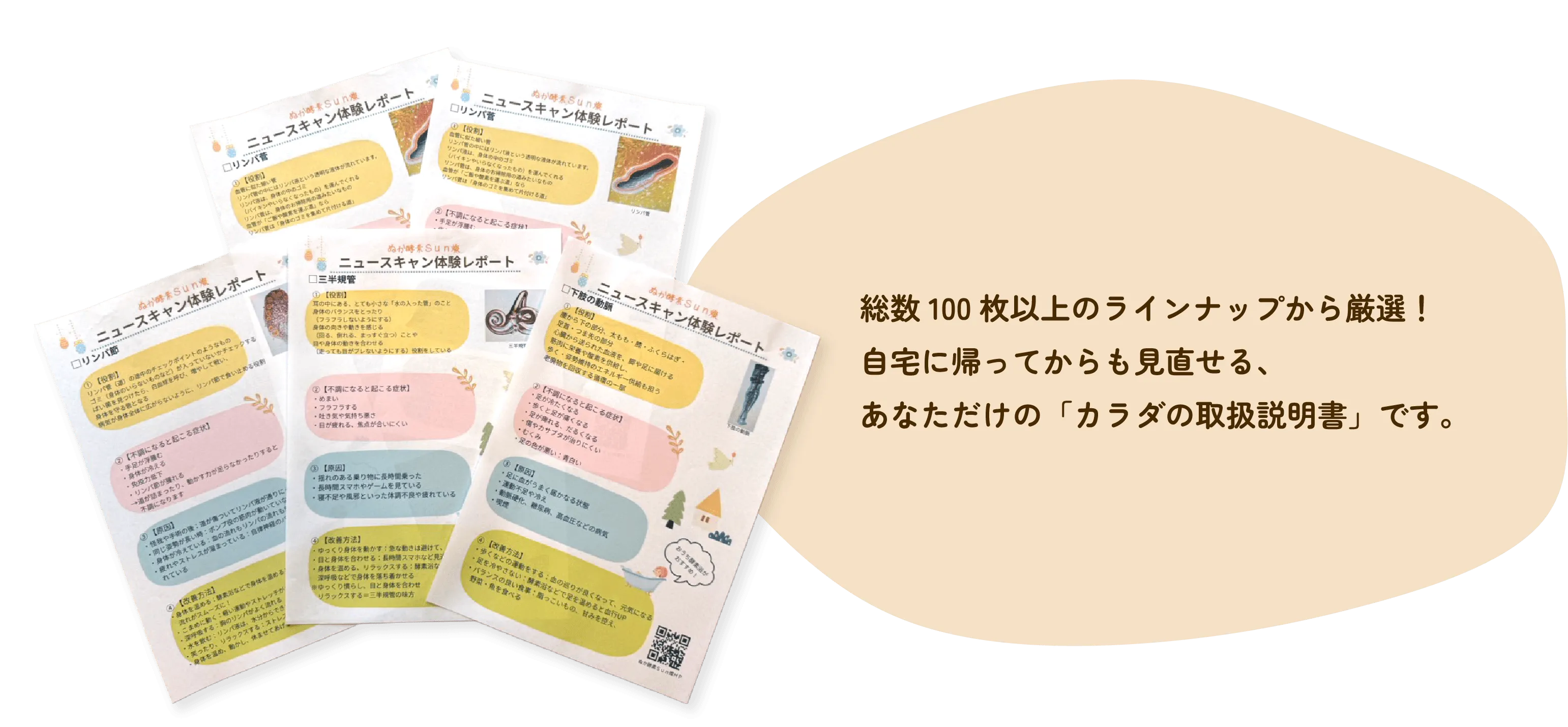 Sun燦オリジナル「部位別ケアシート」